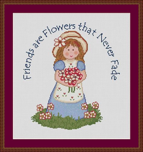 Here you find plenty free cross stitch patterns from our collection. Cross Stitch Works: Friends are Flowers 716111207 Free ...