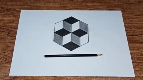 Easy Way To Draw Optical Illusion Cube 3d For Beginners 3d Drawings