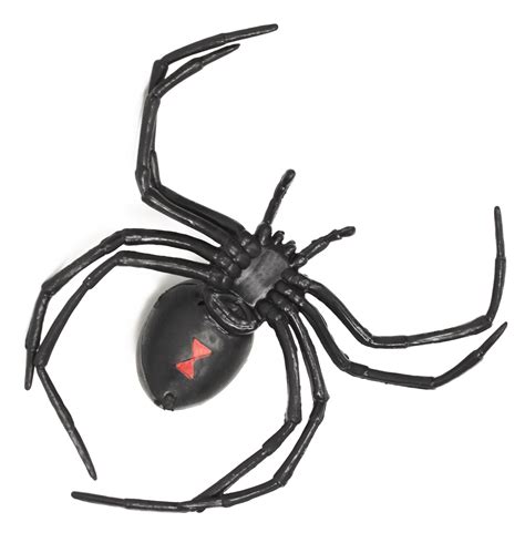 6 Big Black Widow Plastic Rubber Spider Haunted House Halloween