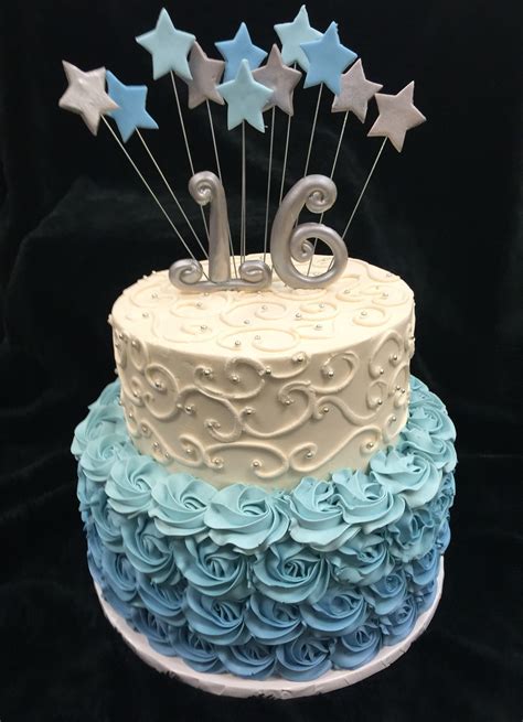 Blue And Silver Sweet 16 Sweet Sixteen Cakes Sweet 16 Birthday Cake