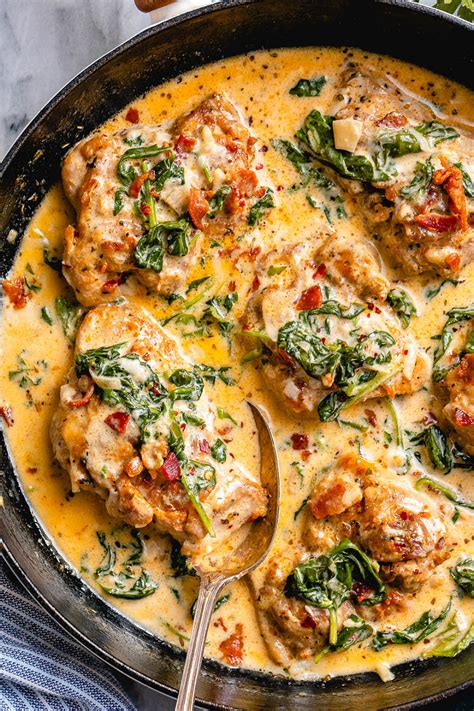 Garlic Butter Chicken With Spinach And Bacon Spinach Bacon Recipe
