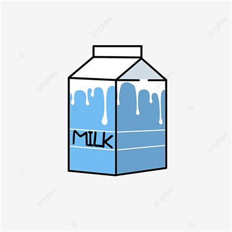 Blue Milk Clipart Hd PNG Hand Drawn Vector Cute Blue White Milk Milk