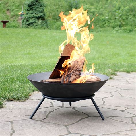 sunnydaze cast iron fire pit bowl outdoor