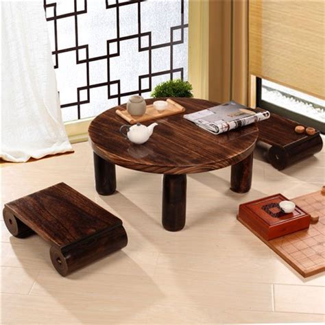 Japanese Antique Wood Round Table 80cm Paulownia