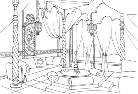 All rights belong to their respective owners. East Style Living Room coloring page | Free Printable ...