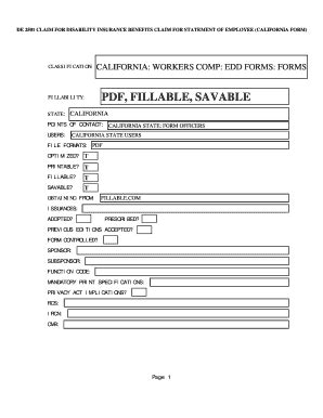 Edd Disability Forms Printable Fill And Sign Printable Template Online