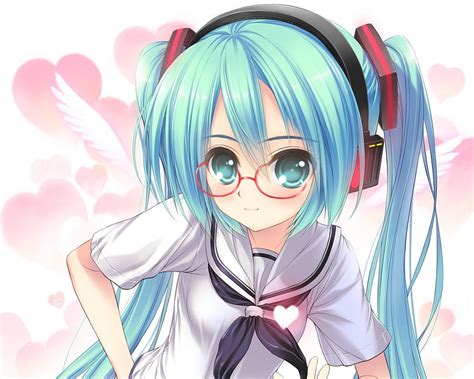 1080p Free Download Hatsune Miku Headphones Glasses Wing