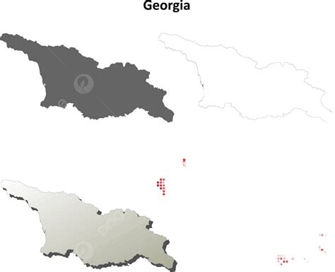 Georgia Outline Map Set Georgia Maps Georgia Outline Map Blank Vector