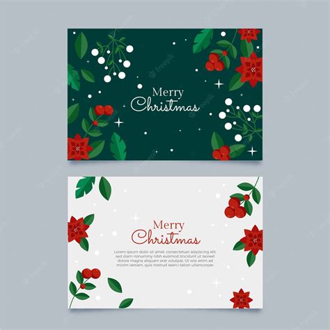 Free Vector Flat Business Christmas Cards Template