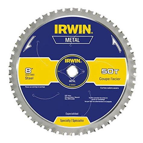 Irwin 8 Inch Circular Saw Blade Metal Cutting 50 Tooth 4935557