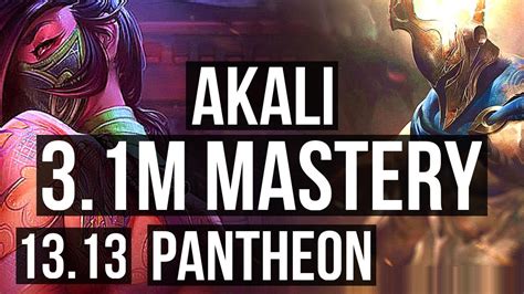 AKALI Vs PANTHEON MID M Mastery Games Legendary NA Master YouTube