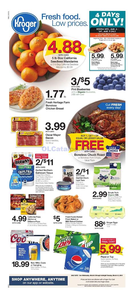 Save with the food depot grocery ad featuring the best savings & promotions on fresh produce, meats, fish & seafood, dairy products, beauty products and more. Kroger Weekly Ad March 6 - 12, 2019. Check Latest Kroger ...