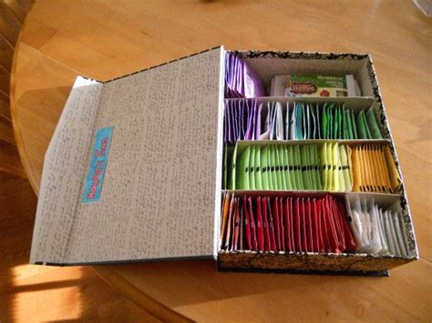 The simple, inexpensive way to organize tea. DIY Tea Box | Tea box diy, Tea box, Tea organization