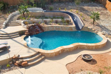 Luxury pools can have anything from floating pavers, opulent patio furniture, state of the art pool pumps, water jets, led lights, to fountains. Luxury Backyards - Traditional - Pool - austin - by Cody ...