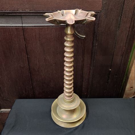 Antique Brass Oil Lamp With 7 Wicks Solid And Sturdy Etsy