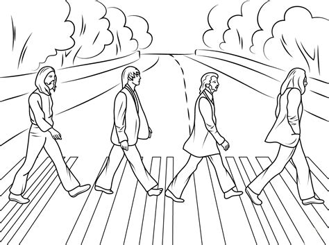 Yellow submarine by the beatles (with video) alternative. Desenho de The Beatles na Abbey Road para colorir ...