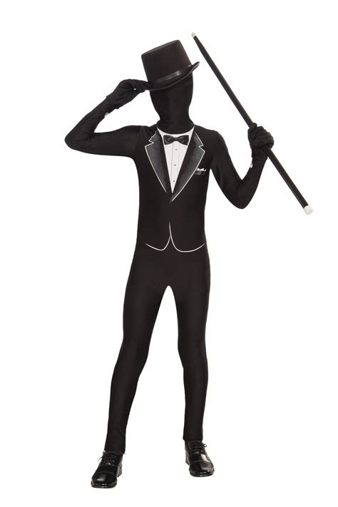 Disappearing Man Stretch Costume Jumpsuit Teen Formal Tux Suit One