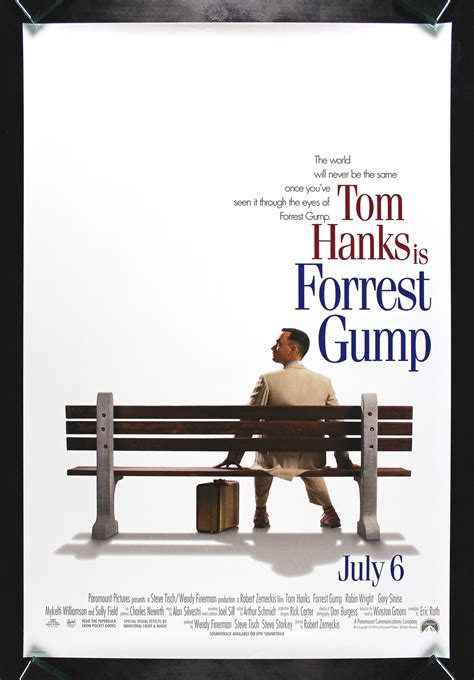 Forrest gump 1994 movie poster. FORREST GUMP * CineMasterpieces NM-M UNUSED ORIGINAL MOVIE ...