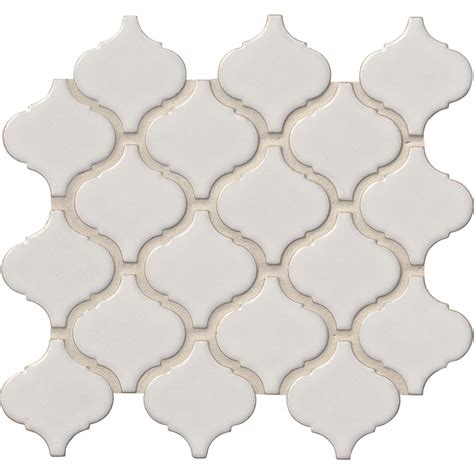 Msi Bianco Arabesque 984 In X 1063 In X 6mm Glazed Ceramic Mesh