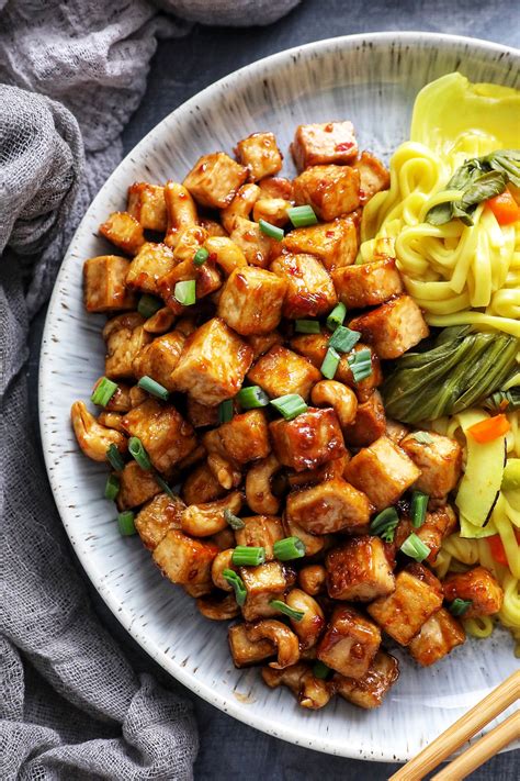 One important way to lower your cholesterol is through diet. General Tso Tofu with Cashews - SIMPLY BEAUTIFUL EATING