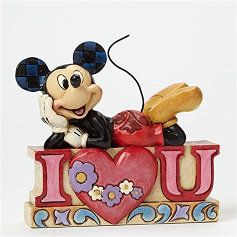 Jim Shore Disney Traditions Mickey Mouse Word Plaque I Heart You