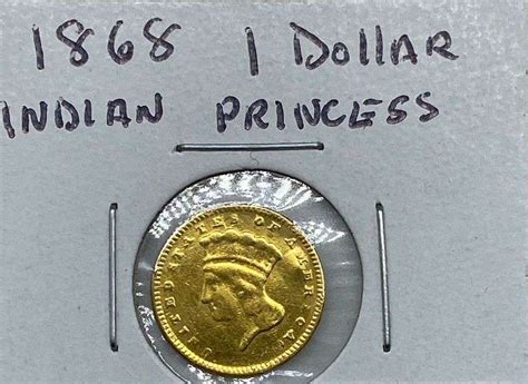 1868 Us 1 Indian Gold Coin Dixons Auction At Crumpton
