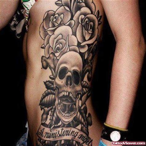 Grey Ink Rose Flowers Gothic Tattoos Design Tattoo