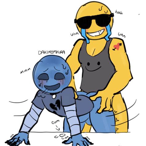 Rule 34 Anal Anthro Arm Warmers Blank Eyes Blue Body Blue Penis Blue Skin Bottomless Crying