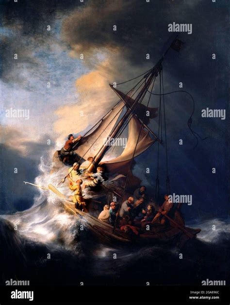Jesus Calms The Storm Rembrandt Christ In The Storm On The Sea Of