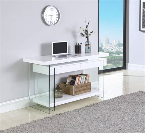 6920 Computer Desk Modern Rotatable Glass And Wooden Desk With Drawers