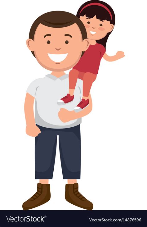 Father With Daughter Characters Royalty Free Vector Image