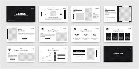 minimalist business presentation powerpoint template 10077053 Vector