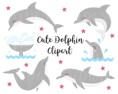 Dolphins Clipart Cute Dolphin Clip Art Sea Life Clipart By My First