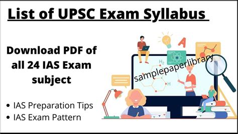 UPSC IAS Optional Subject Detailed Syllabus With PDF