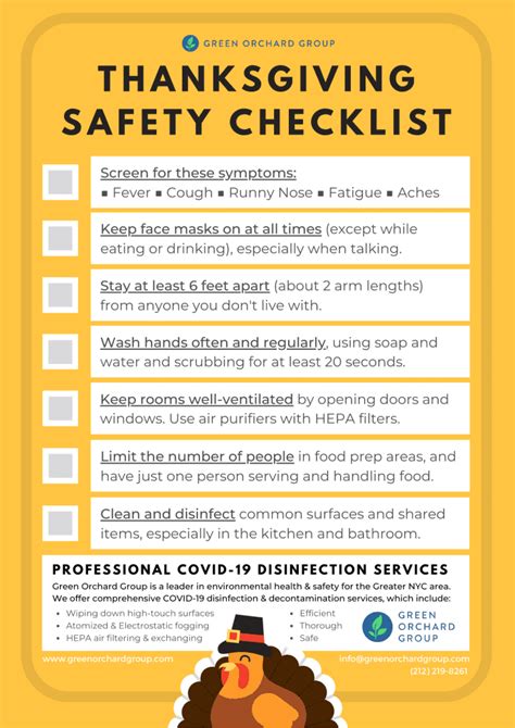 Thanksgiving Safety Checklist For 2020 Print Or Download Green