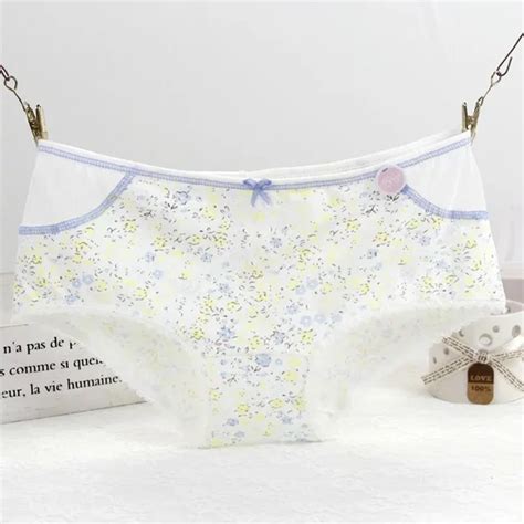 french autumn new cute sexy panties underwear women classic fashion floral low waist print