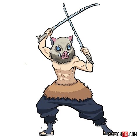 How To Draw Inosuke Hashibira Demon Slayer Easy Manga Drawings Cute Anime Character Easy