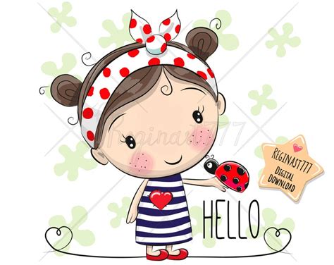 Girl Clipart Png Cute Clip Art Little Girl Birthday Party Etsy