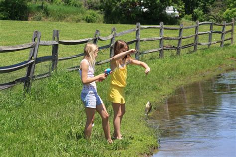 Two Girls Fishing Free Stock Photo Public Domain Pictures