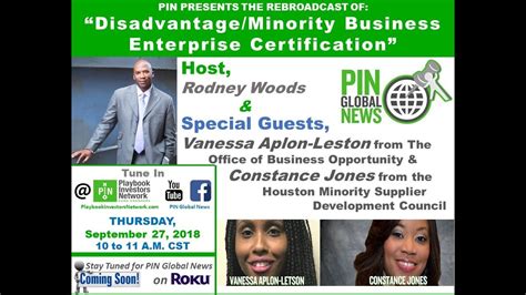 Disadvantage Minority Business Enterprise Certification 07 27 17 Youtube