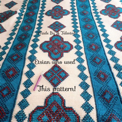 Vintage Crochet Navajo Afghan Pattern Pdf Instant Digital Etsy Canada