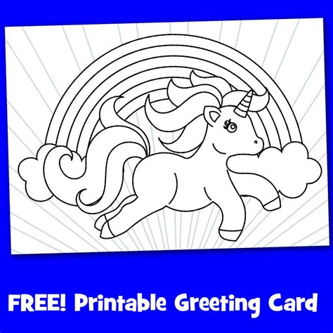 Free Printable Unicorn Greeting Card To Color Make Breaks