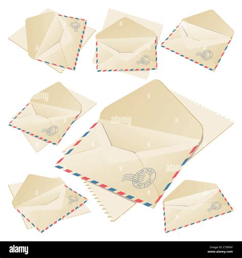 Set Of Open Envelopes Stock Photo Alamy