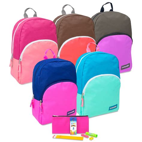 24 Units Of Preassembled Backpack And Basic School Supply Kit Bright