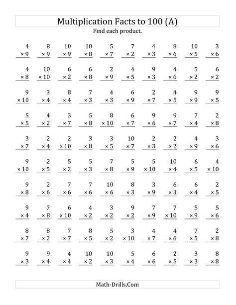 Free Multiplication Printables Times Tables Worksheets