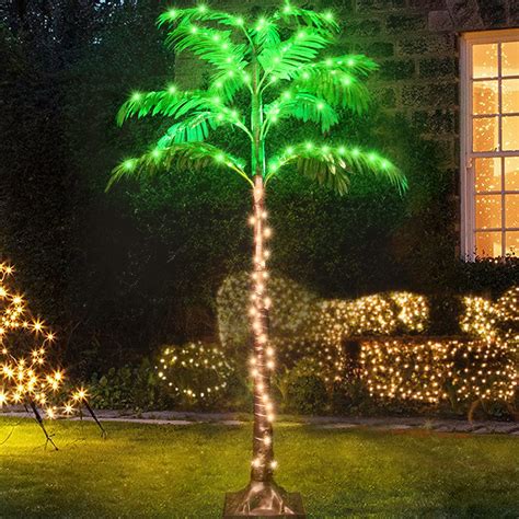 5ft 141 Leds Lighted Palm Tree Light Up Tropical Palm Trees Led Palm