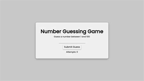 Number Guessing Game Using HTML CSS And JavaScript With Source Code
