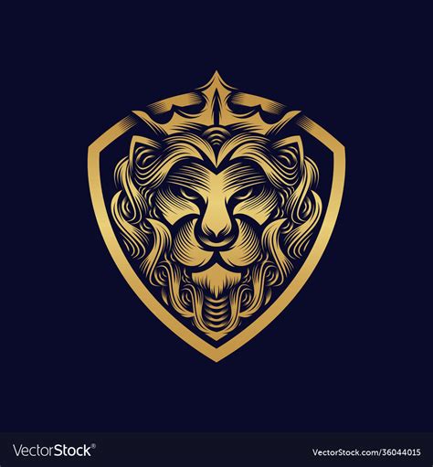 Lion Head Logo Design Royalty Free Vector Image
