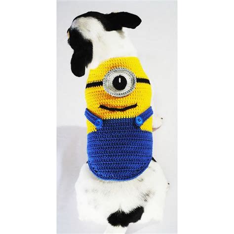 A Minion Crochet Dog Clothes Pet Halloween Costumes Dog Halloween