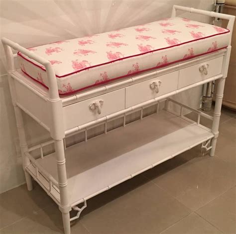 Faux Bamboo Baby Changing Table Lilly Pulitzer Elephant Pink Lacquered
